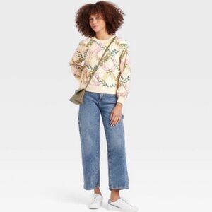 Universal Thread Patchwork Quilted Crewneck
Sweatshirt